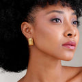 Gold Ridged Earrings