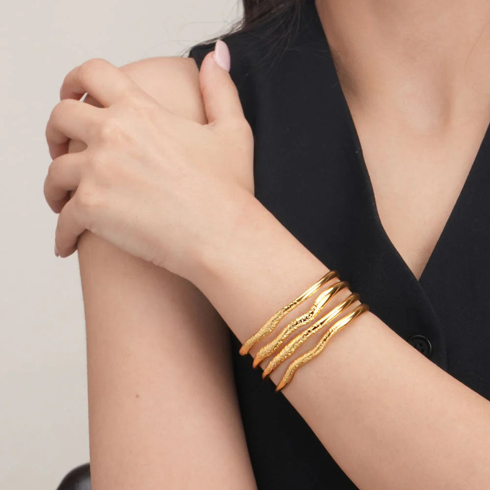 Golden Waves Cuff Bracelet