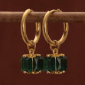 Emerald Hoop Earrings