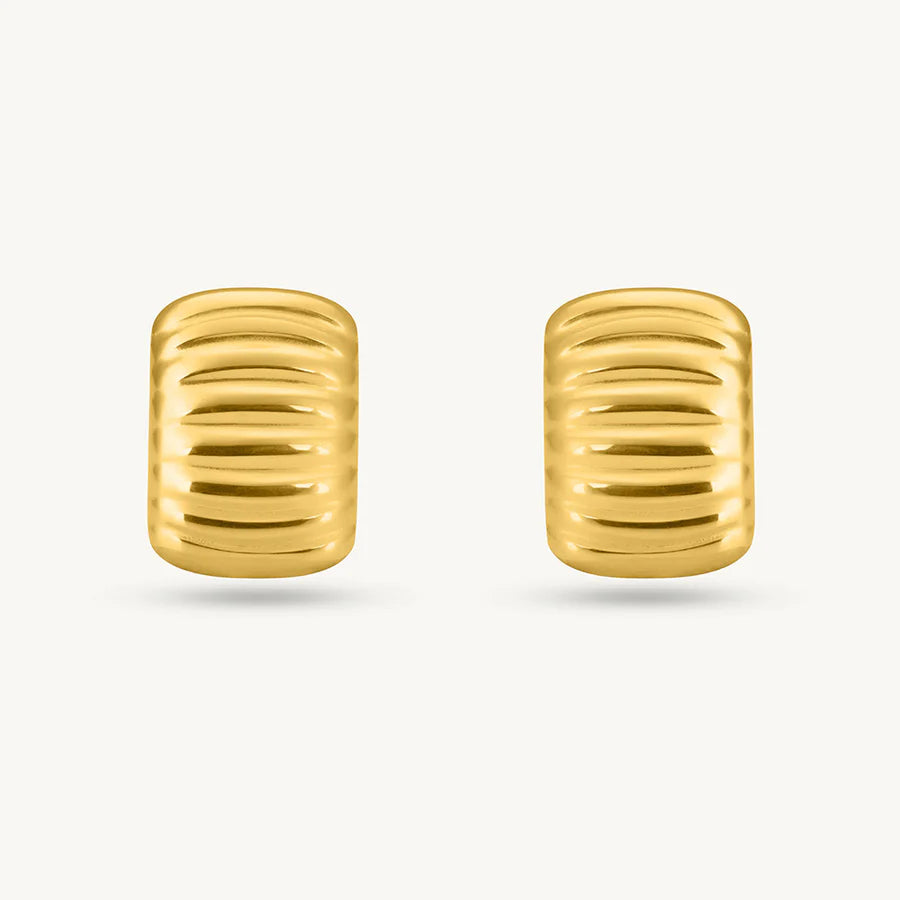 Gold Ridged Earrings