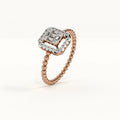 Elegant Halo 9KT Gold Lab Grown Diamond Ring